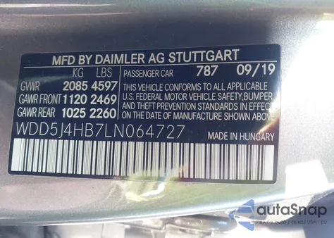 2020 Mercedes-Benz Cla 250 4Matic from USA, damaged, VIN WDD5J4HB7LN064727